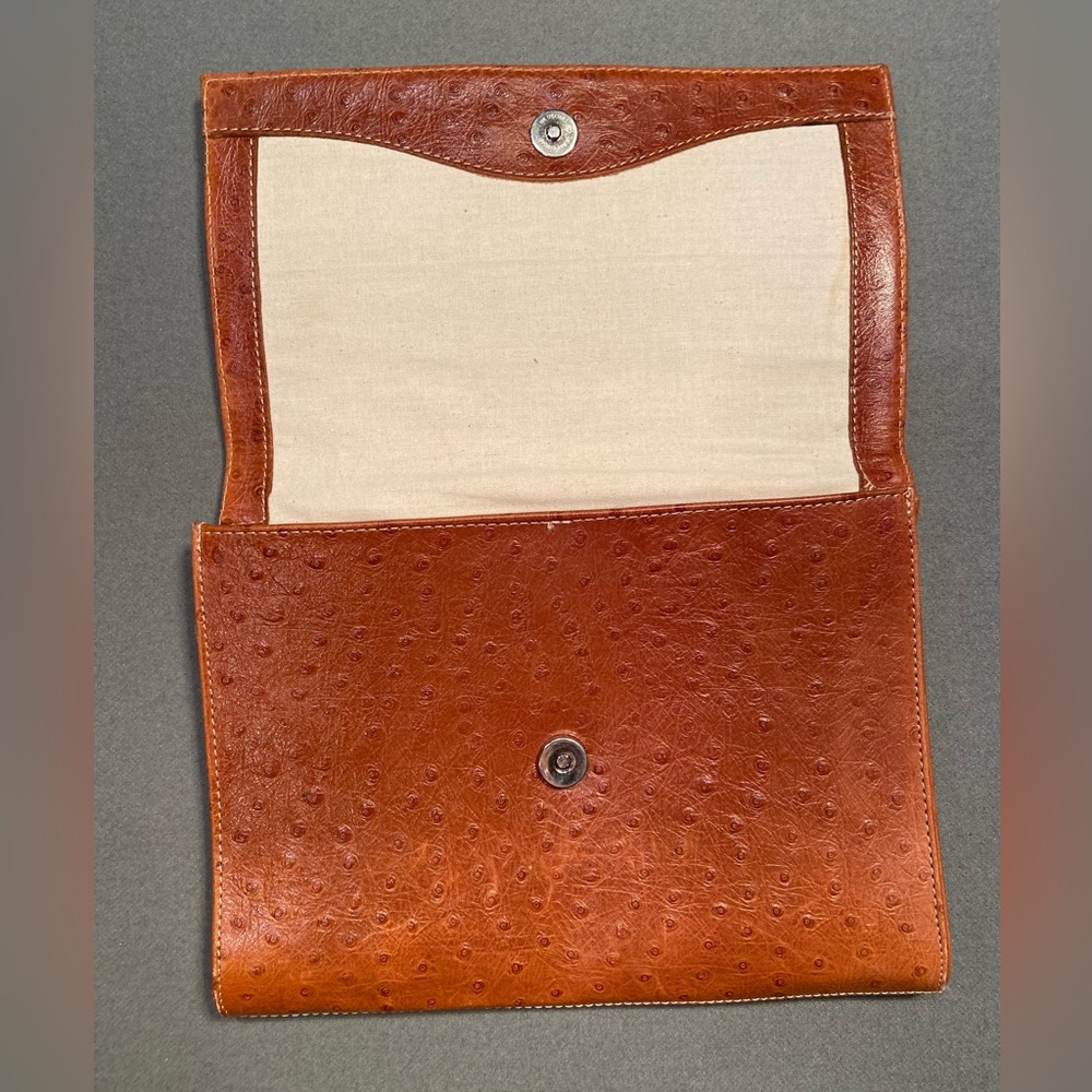 Unisa, Ostrich‎ Leather, Envelope Style Clutch, Handbag, Bag - Picture 3 of 6